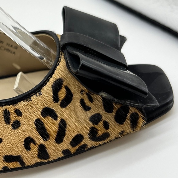 Ellen Tracy Cheetah print leather Wedge slides.  SZ: 6.5. - Picture 8 of 10